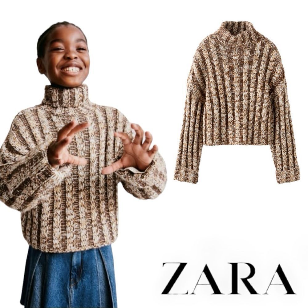 ZARA Kids | Brown | RIBBED KNIT SWEATER